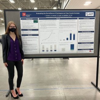 “I am thankful for the opportunity to conduct a surveillance system evaluation during my fellowship, as this process was an incredibly valuable and intensive way to examine how my host site conducted surveillance of Cyclospora. I am even more grateful to have been able to share my findings at the 2022 CSTE Annual Conference. CSTE was my first in-person public health conference, and it was a great opportunity for me to network with epidemiologists across America." Lindsey Ferraro – AEF Class 19 Fellow